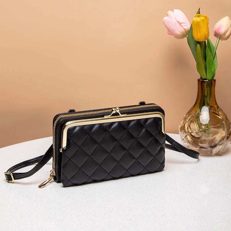 Damen Handtasche Crossbody Vegan Leder Praktisch 3