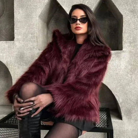 Damenjacke Winter Plüsch Warm Polyester für Kalte Tage 2