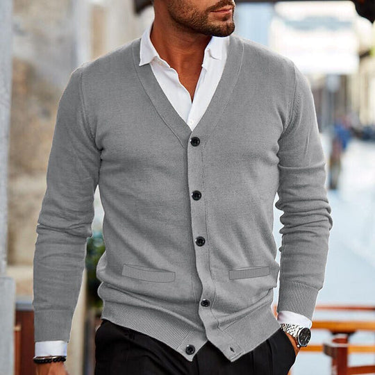 Herren Strickjacke Moderner Cardigan Atmungsaktives Material 6
