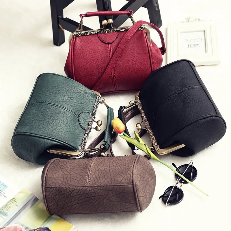 Damen Handtasche Vintage Stil Minimalistisch Kunstleder 6