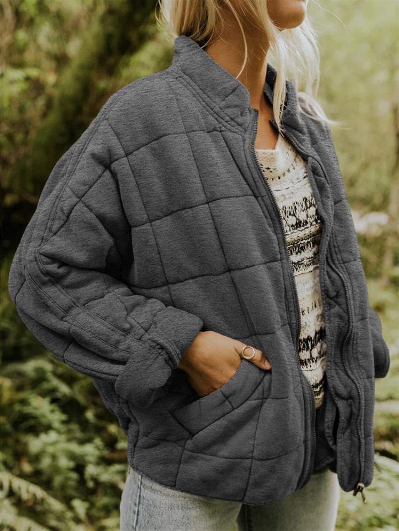 Damenjacke Winterjacke Modern Polyester-Mischung mit Fleece-Innenfutter-1