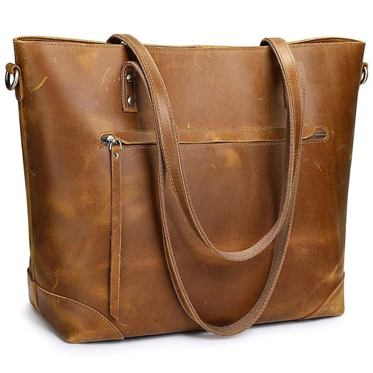 Vintage Leder Tote Bag