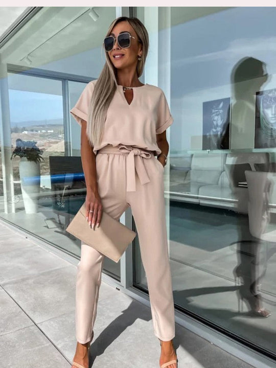 Variant image for Damen Jumpsuit Elegant V-Ausschnitt Mit Elastischem Bund - Festlich &amp; Sommerlich-11