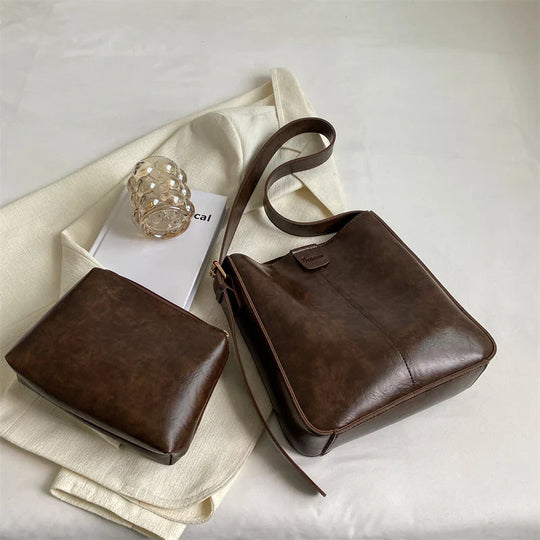Damen Umhängetasche Vintage Chic aus Leder für Alltag und besondere Anlässe 4