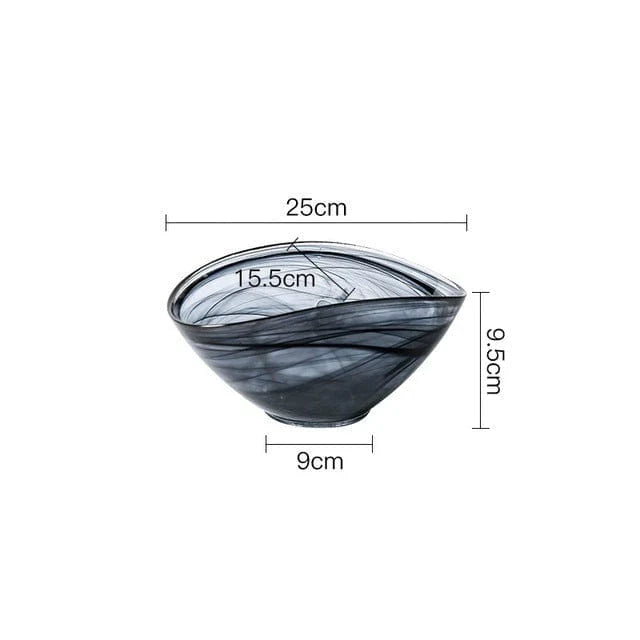 Salatschüssel Glas Unregelmäßiges Design für Stilvolle Tischdekoration 5