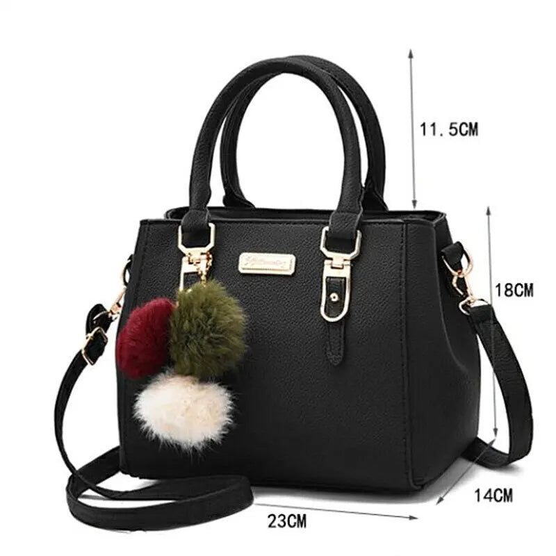 Damenhandtasche aus Leder mit Quaste