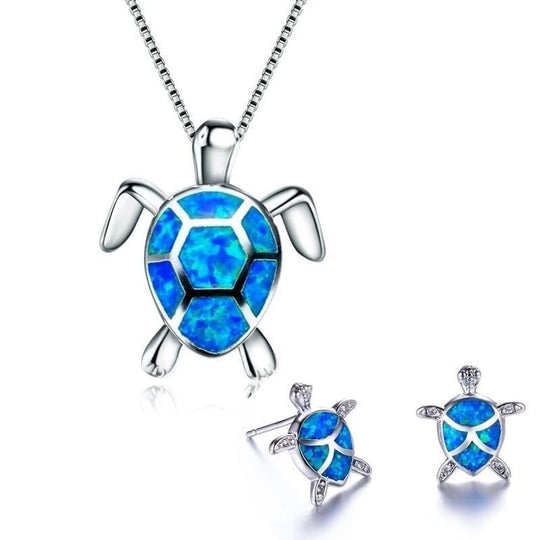 Schmuckset Damen Schildkröten-Design Halskette und Ohrringe 2