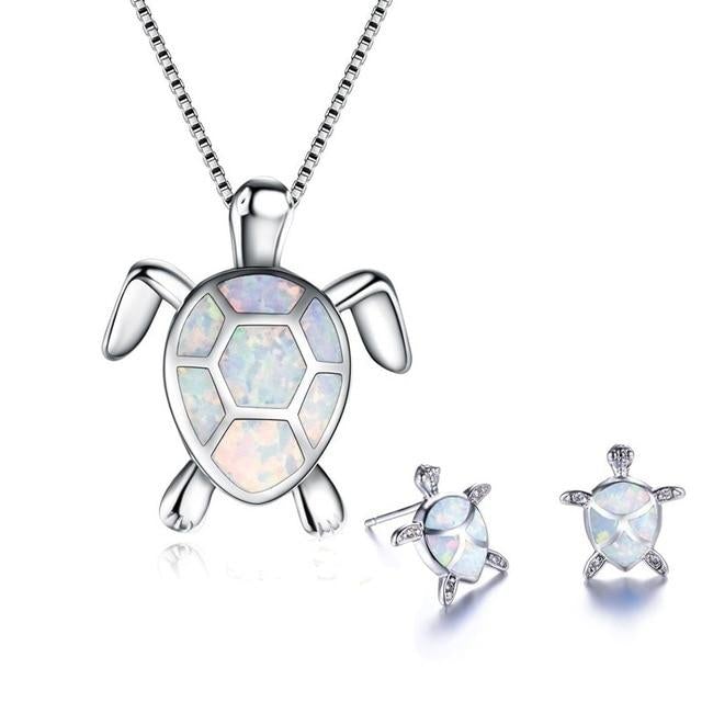 Schmuckset Damen Schildkröten-Design Halskette und Ohrringe 3