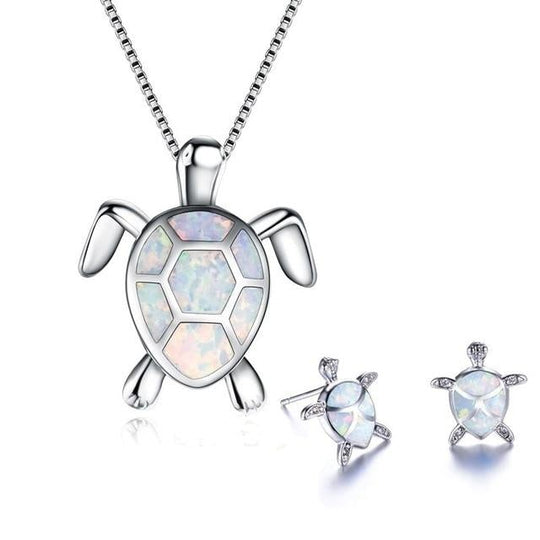 Schmuckset Damen Schildkröten-Design Halskette und Ohrringe 3