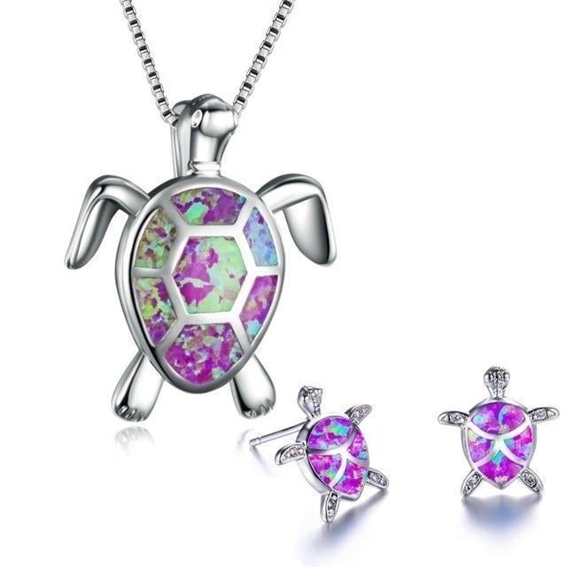 Schmuckset Damen Schildkröten-Design Halskette und Ohrringe 6