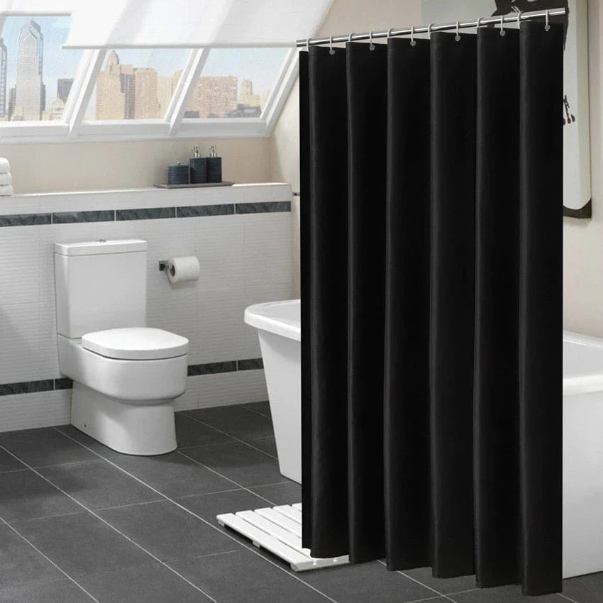 Schwarzer Duschvorhang Modern für Badewanne – Stilvoller Duschvorhang für Badezimmergestaltung 0