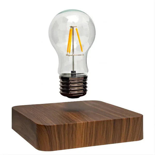 Schwebende Lampe mit Walnussholz-Basis 2