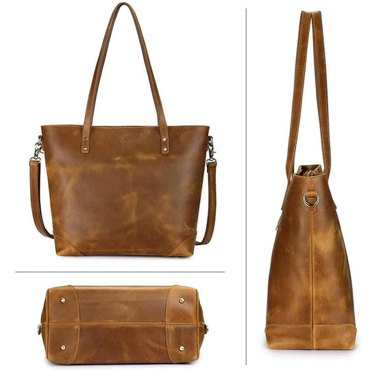 Vintage Leder Tote Bag