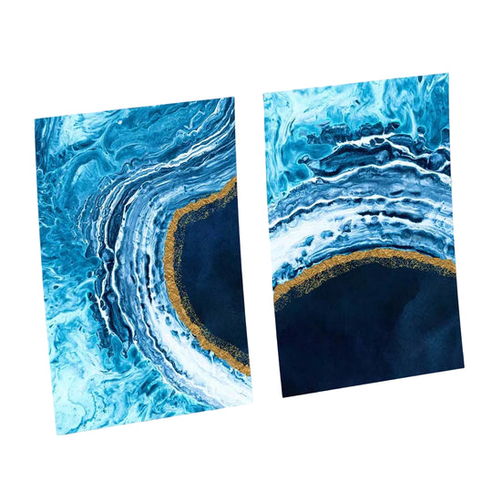 Set mit 2 Kunstdrucken Abstraktes Meeresmotiv 0