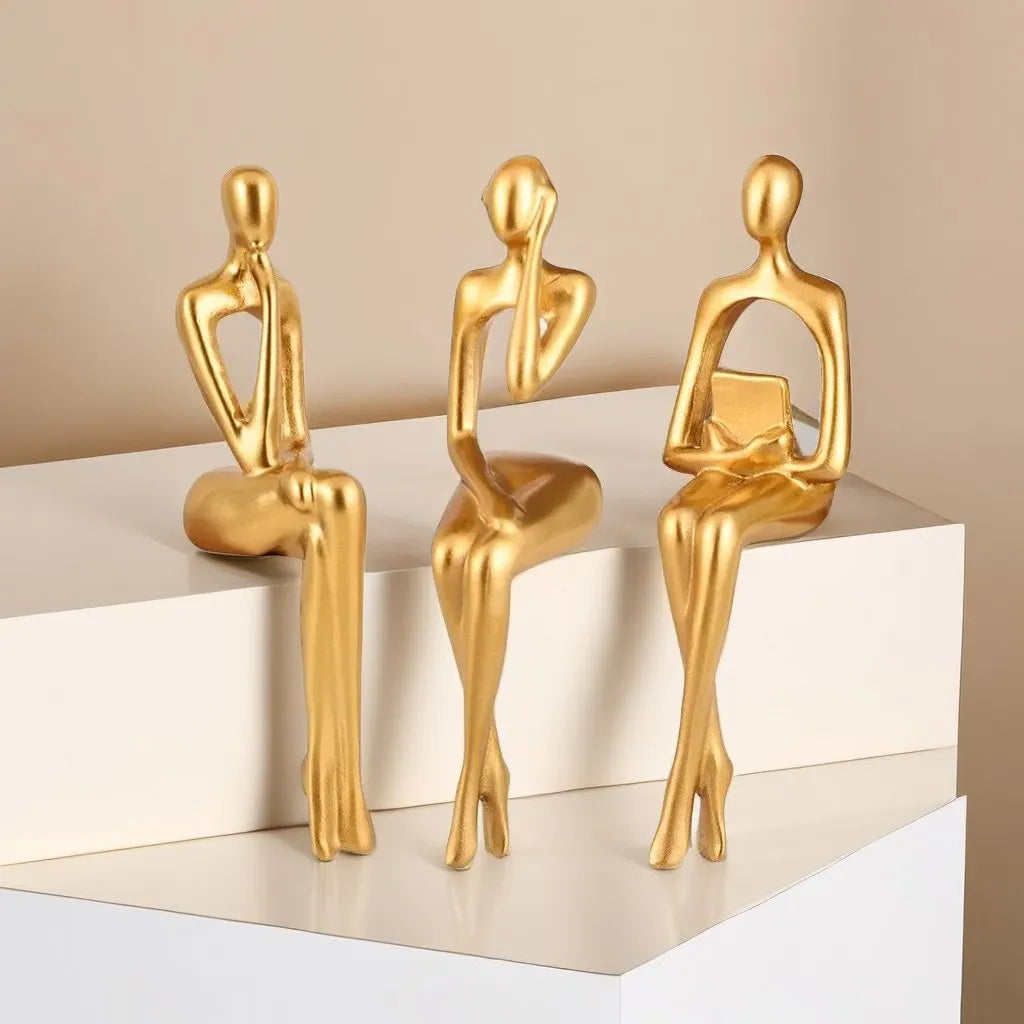 Set mit 3 abstrakten Figuren für moderne Bürodekoration 0