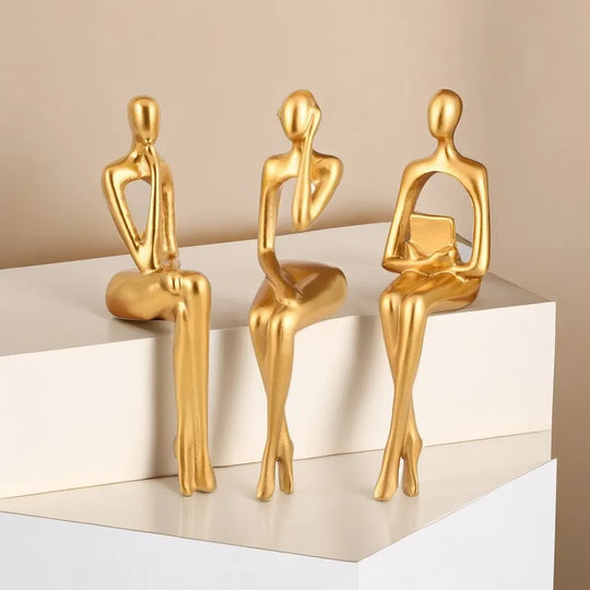 Set mit 3 abstrakten Figuren für moderne Bürodekoration 0