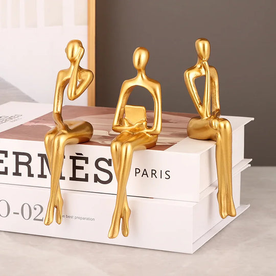 Set mit 3 abstrakten Figuren für moderne Bürodekoration 1
