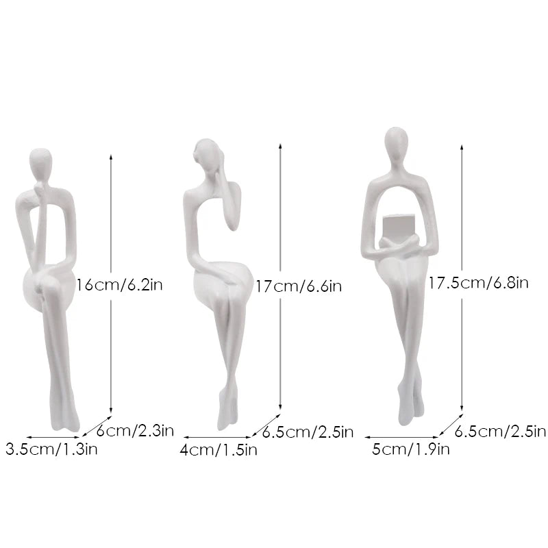 Set mit 3 abstrakten Figuren für moderne Bürodekoration 10