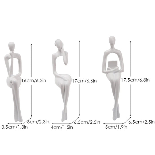 Set mit 3 abstrakten Figuren für moderne Bürodekoration 10