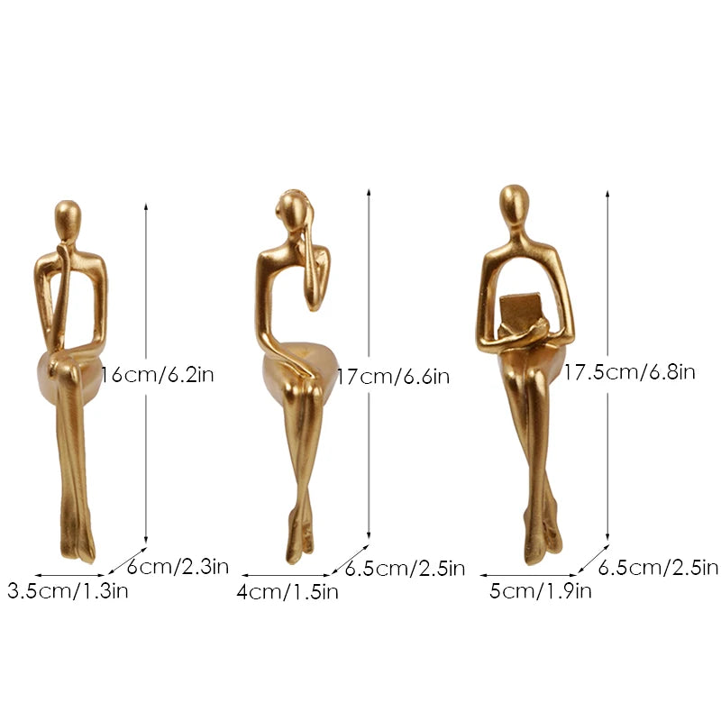 Set mit 3 abstrakten Figuren für moderne Bürodekoration 6