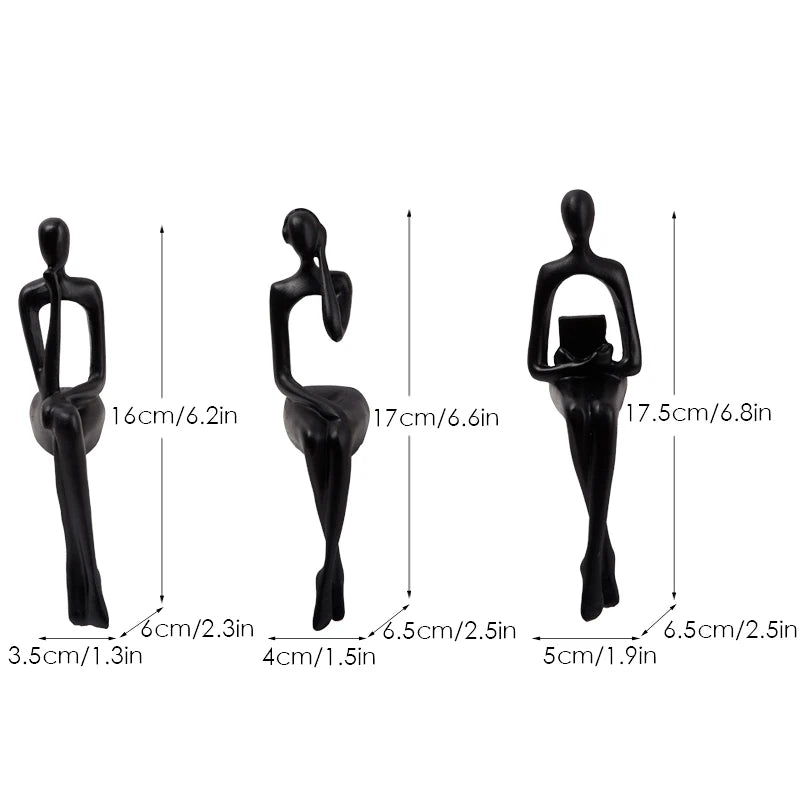 Set mit 3 abstrakten Figuren für moderne Bürodekoration 7