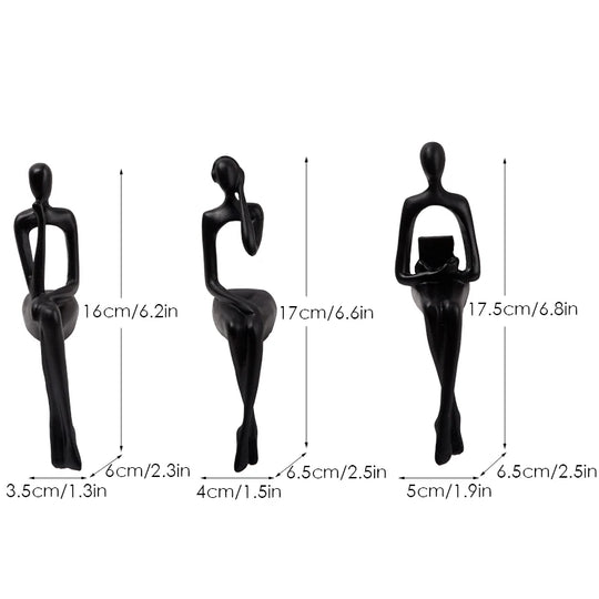 Set mit 3 abstrakten Figuren für moderne Bürodekoration 7