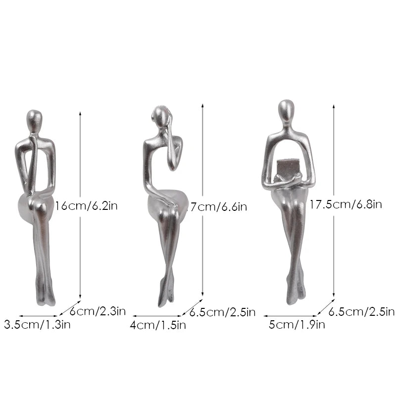 Set mit 3 abstrakten Figuren für moderne Bürodekoration 9