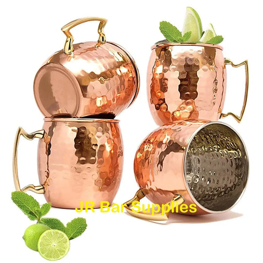 Set von Kupferbechern für Kalte Getränke – Gehämmertes Design für Cocktails und Erfrischungsgetränke 0