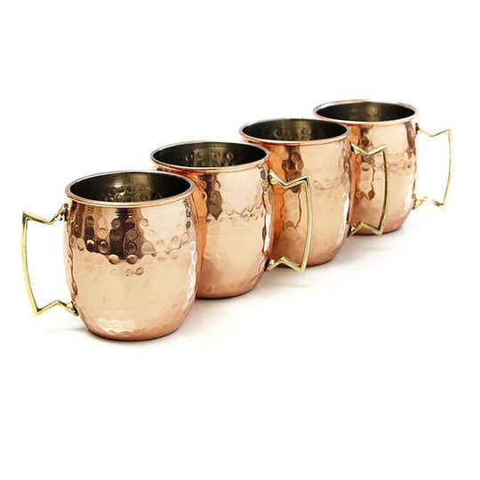 Set von Kupferbechern für Kalte Getränke – Gehämmertes Design für Cocktails und Erfrischungsgetränke 4