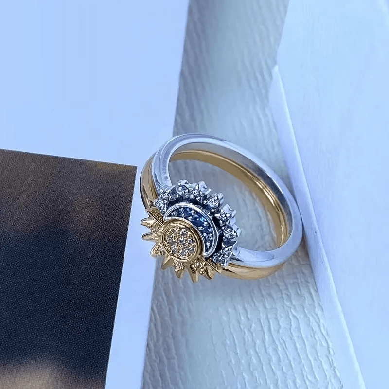 Silberring mit Mond- und Sonnendesign 1