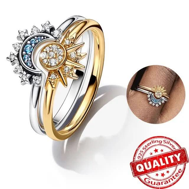 Silberring mit Mond- und Sonnendesign 6