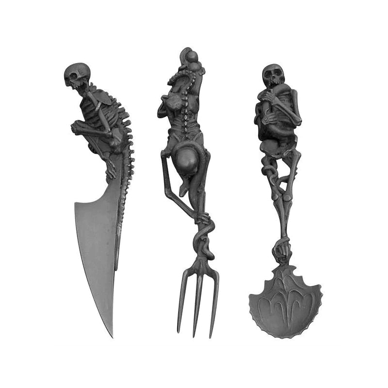 Skelett Besteckset für Halloween und Besondere Anlässe – 3-teiliges Besteck Set 10