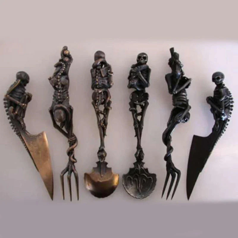 Skelett Besteckset für Halloween und Besondere Anlässe – 3-teiliges Besteck Set 4