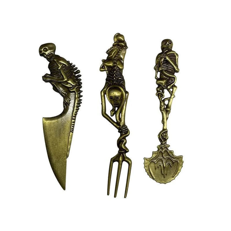 Skelett Besteckset für Halloween und Besondere Anlässe – 3-teiliges Besteck Set 9
