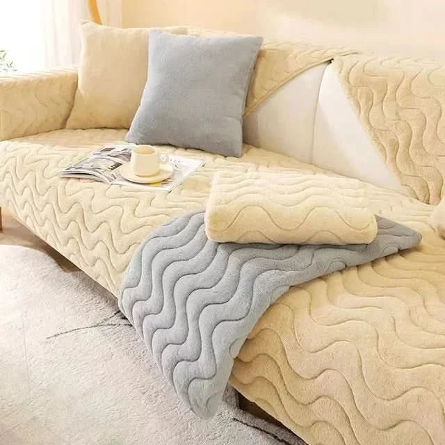 Sofabezug Rutschfest für Herbst und Winter, Wasserdicht, Maschinenwaschbar, Elegantes Einfarbiges Design 5