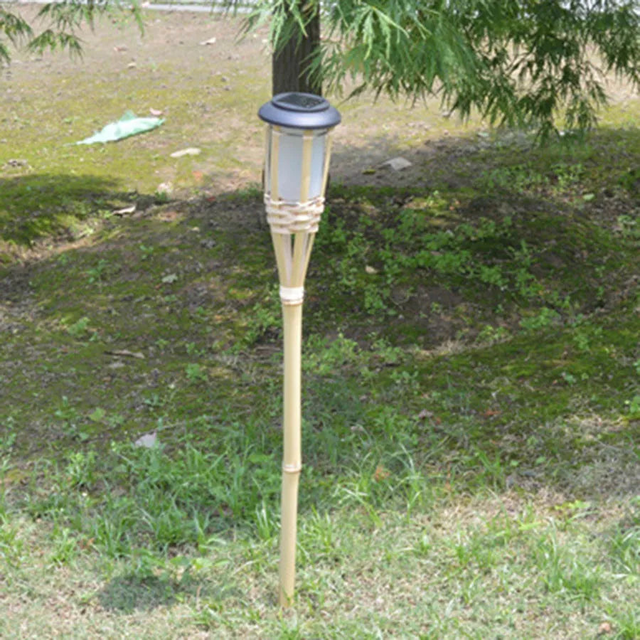Solar Gartenfackeln im Bambus-Design 3