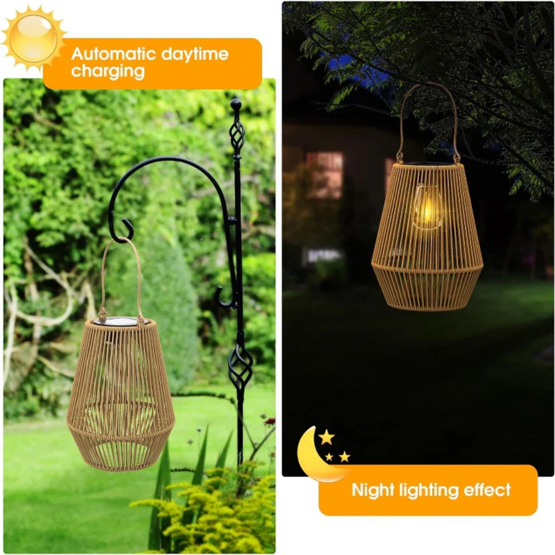 Solar Gartenlampe Handgewebt - Wetterfeste Solar Gartenleuchte für Außenbereich 3