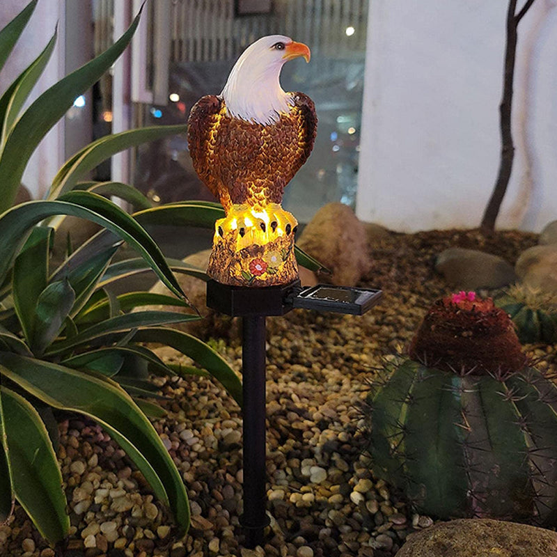 Solar Gartenleuchte Uhu Statue mit LED Licht für Außenbereich 0