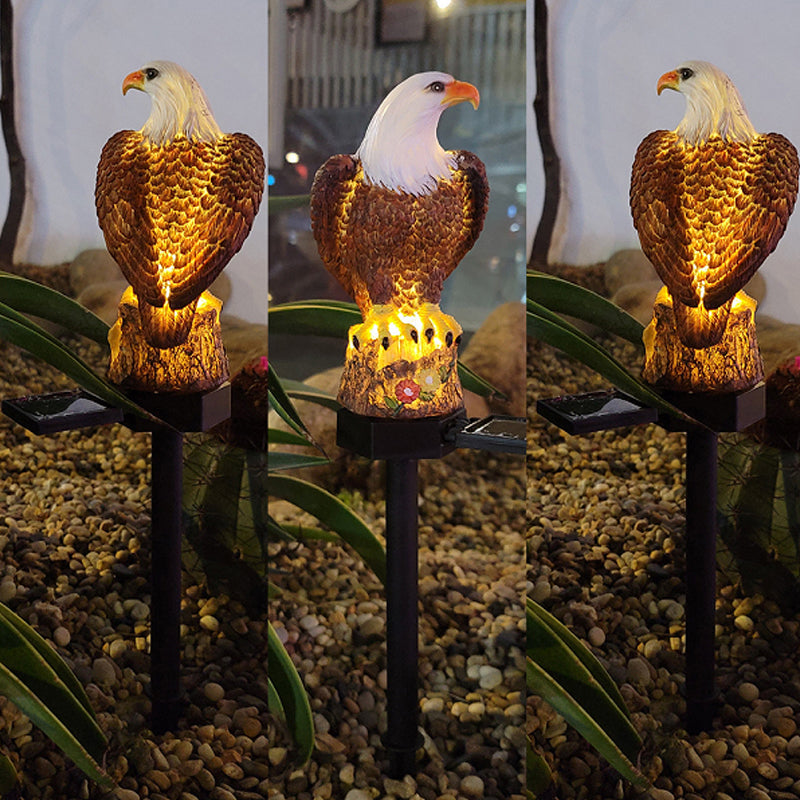 Solar Gartenleuchte Uhu Statue mit LED Licht für Außenbereich 4