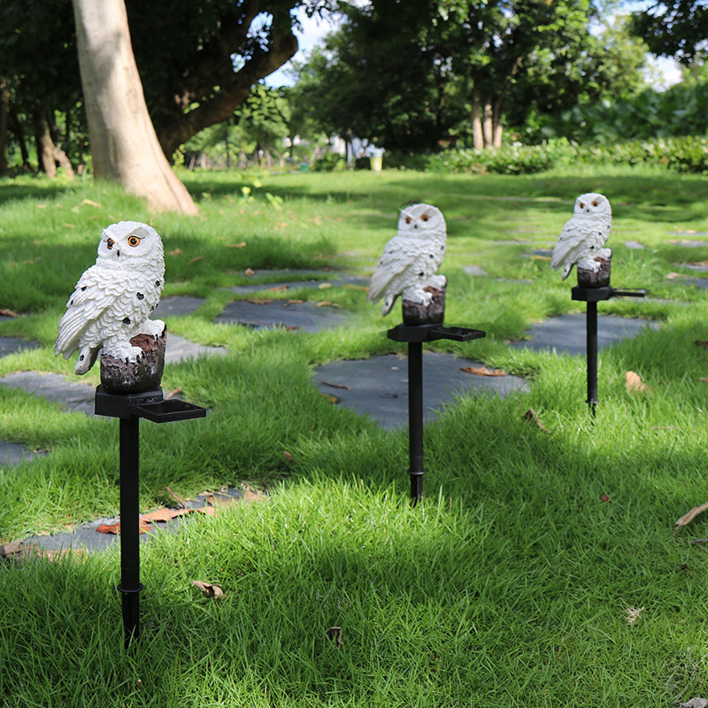 Solar Gartenleuchte Uhu Statue mit LED Licht für Außenbereich 5
