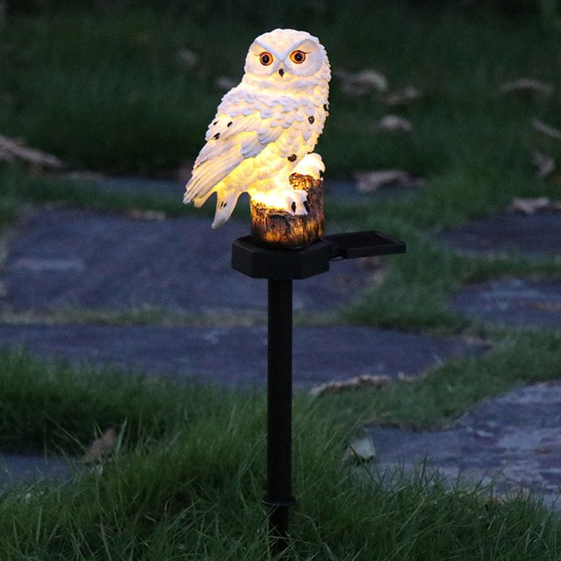 Solar Gartenleuchte Uhu Statue mit LED Licht für Außenbereich 9