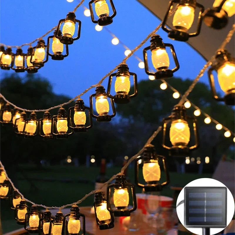 Solarbetriebene LED-Lichterkette mit Flammeneffekt für Außenbereich 1