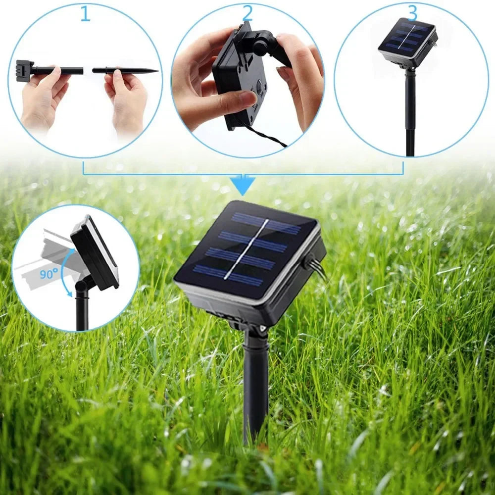 Solarbetriebene LED-Lichterkette mit Flammeneffekt für Außenbereich 6
