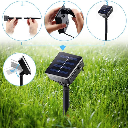 Solarbetriebene LED-Lichterkette mit Flammeneffekt für Außenbereich 6