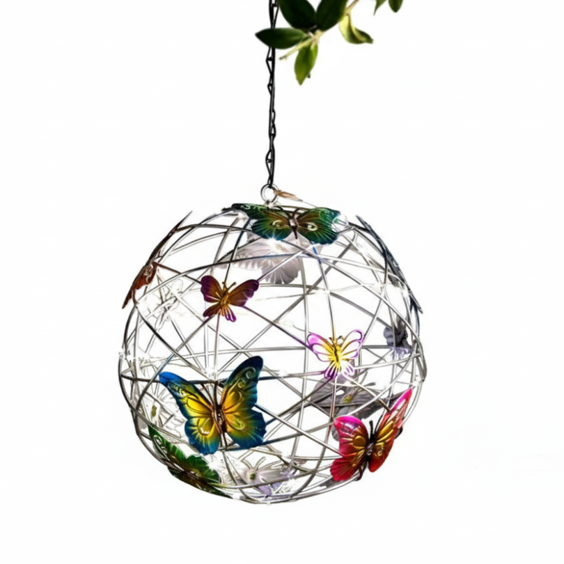 Solarbetriebene LED Gartenlampe mit Schmetterlingsdesign 0