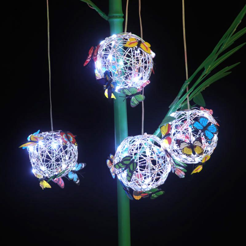 Solarbetriebene LED Gartenlampe mit Schmetterlingsdesign 4