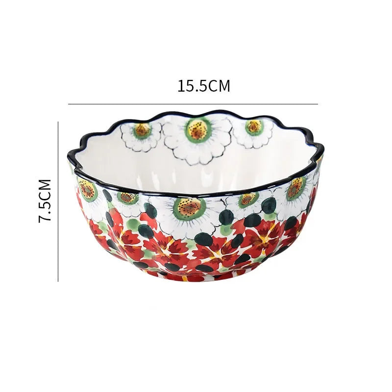 Sommerliche Keramikschalen mit Blumendesign für Festliche Anlässe 10