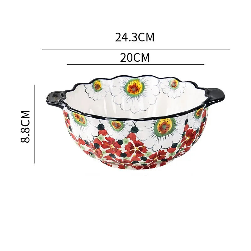 Sommerliche Keramikschalen mit Blumendesign für Festliche Anlässe 12