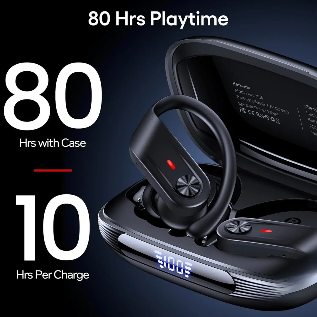Sport Kopfhörer Bluetooth In Ear mit IPX7 Wasserschutz und 80 Stunden Spielzeit