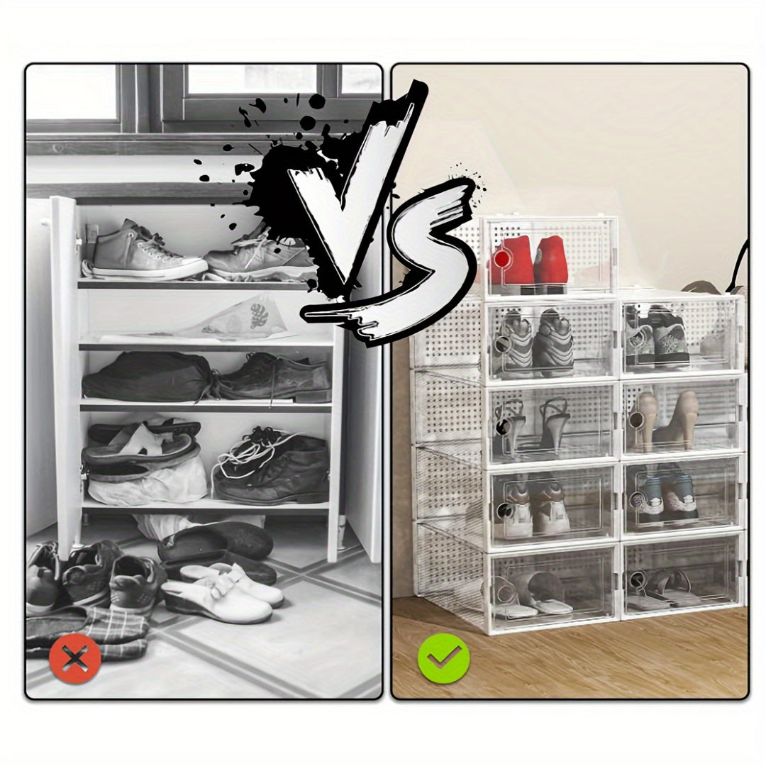 Stapelbare Transparente Schuhkartons mit Deckel für Schuhe 8